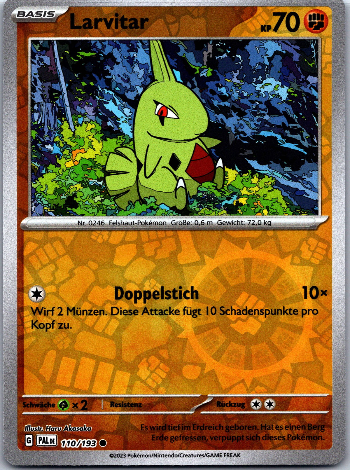 Larvitar 110 Entwicklungen in Paldea [PAL] Deutsch Near Mint Pokémon Karte