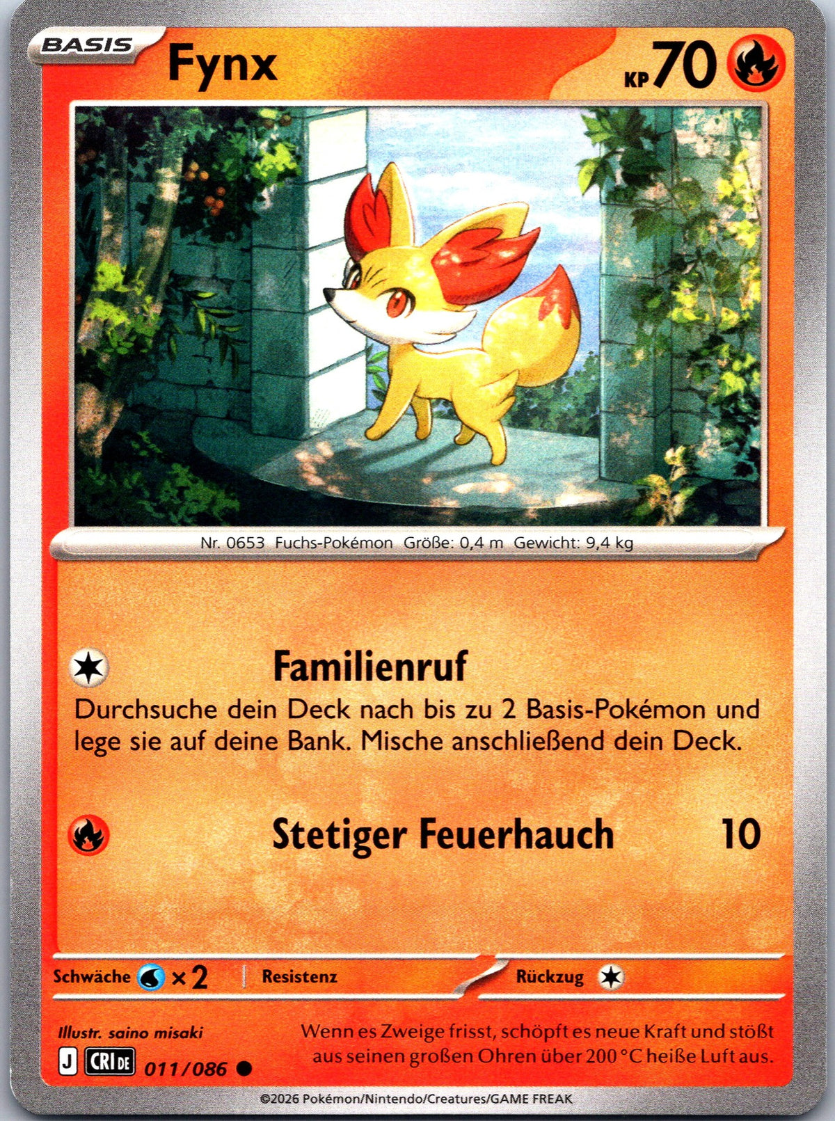Fynx 11 Wachsendes Chaos Deutsch Near Mint Pokémon Karte