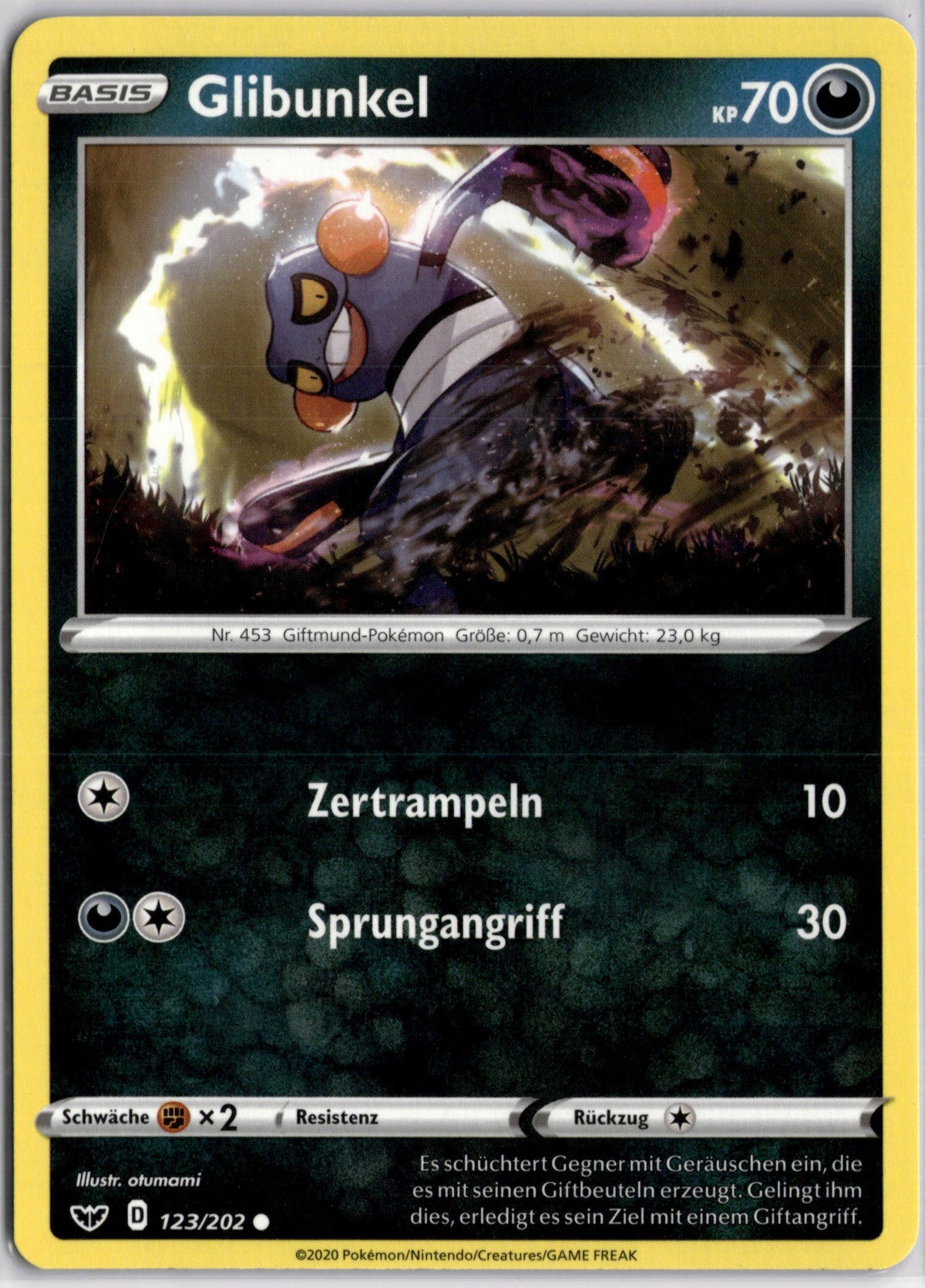 Glibunkel 123 Schwert & Schild Deutsch Near Mint Pokémon Karte