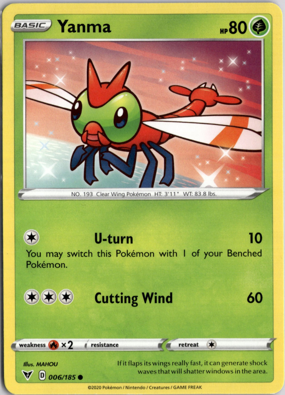Yanma 6 Vivid Voltage Englisch Near Mint Pokémon Karte