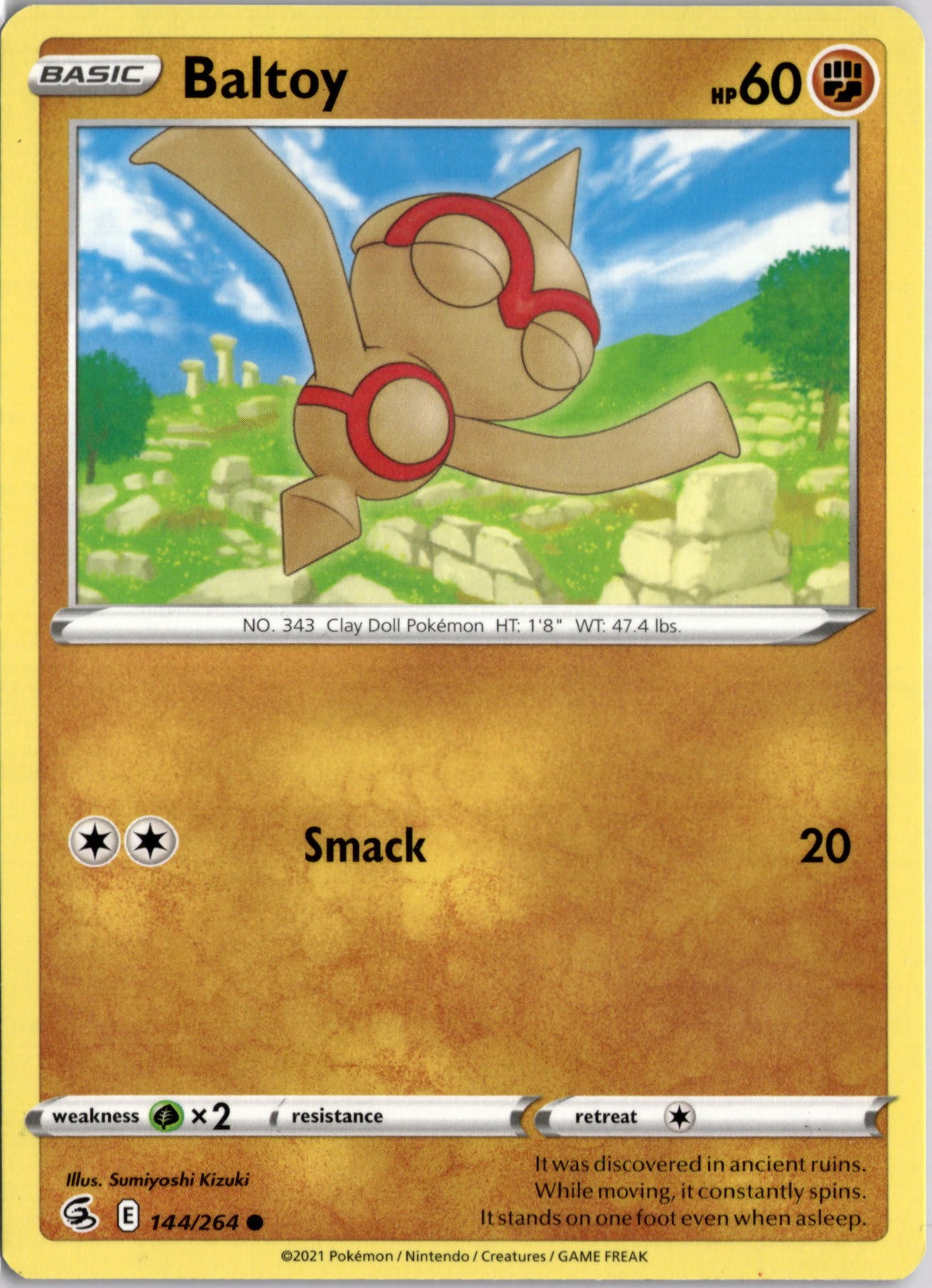 Baltoy 144 Fusion Strike Englisch Near Mint Pokémon Karte