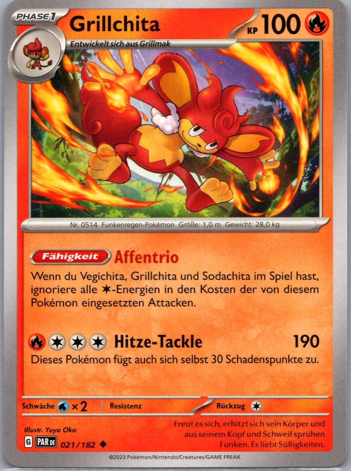 Grillchita 21 Paradoxrift [PAR] Deutsch Near Mint Pokémon Karte