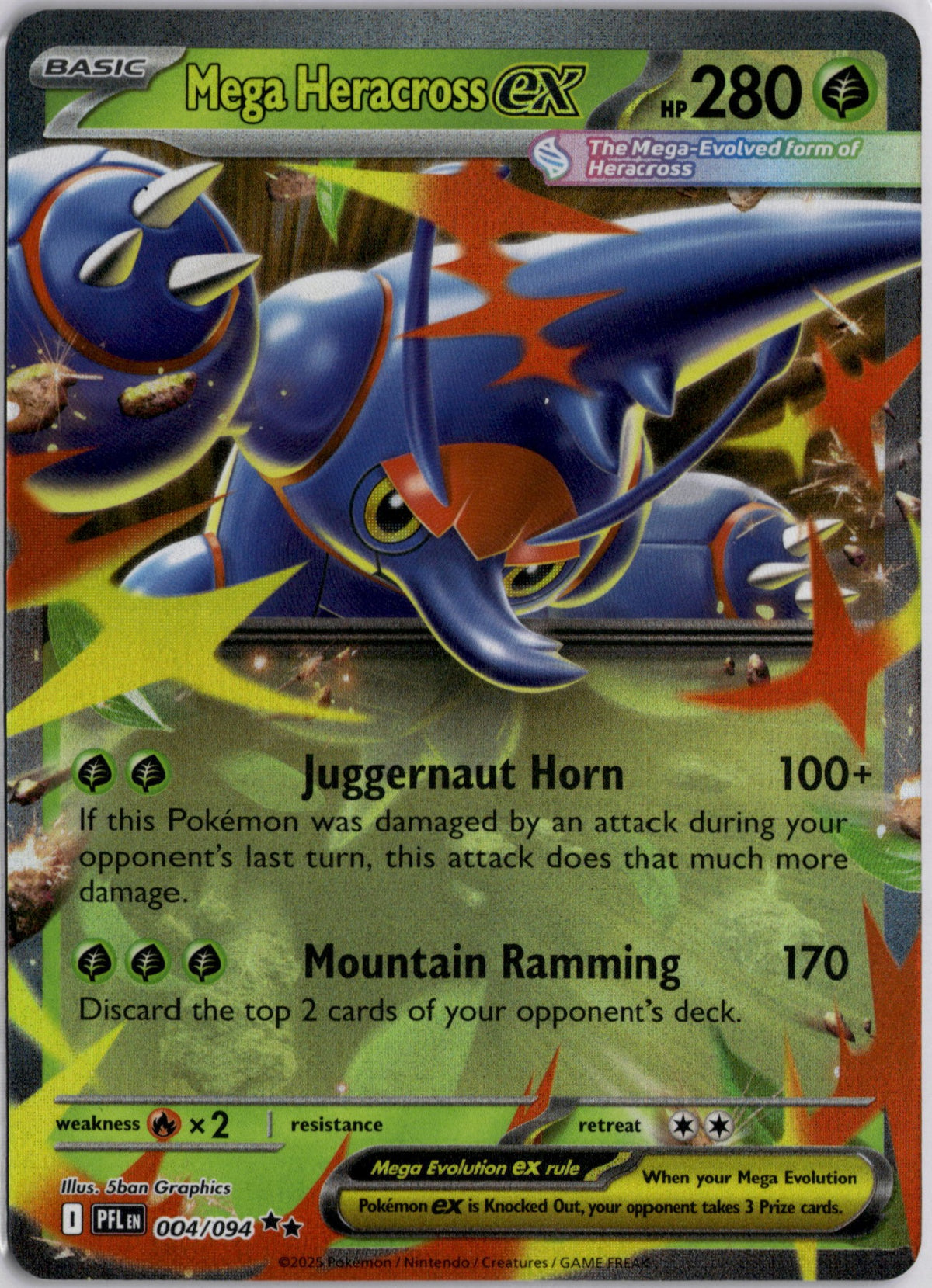 Mega Heracross ex 4 Phantasmal Flames Englisch Near Mint Pokémon Karte