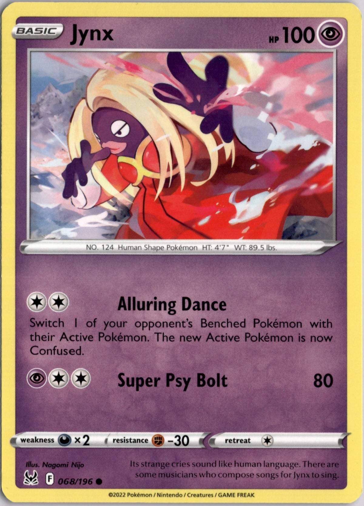 Jynx 68 Lost Origin Englisch Near Mint Pokémon Karte